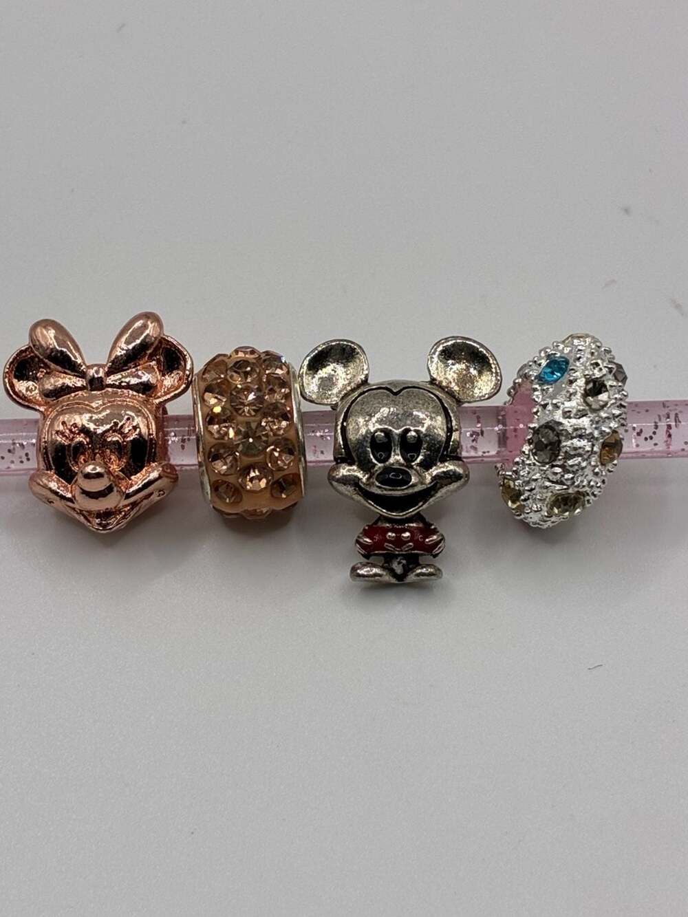 Disney Mickey and Minnie Mouse Charm and Bead Bundle Set